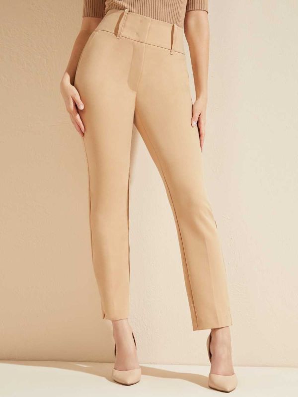 Beige Women's Guess Shelly Pants Australia Sale | 704OFVZUH