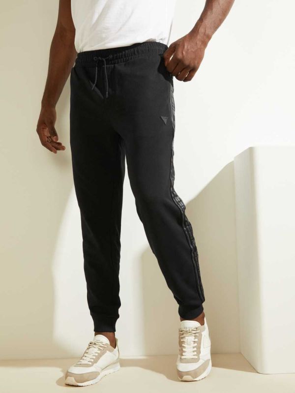 Black Men's Guess Arlo Logo Joggers Australia Sale | 317GOWTCD