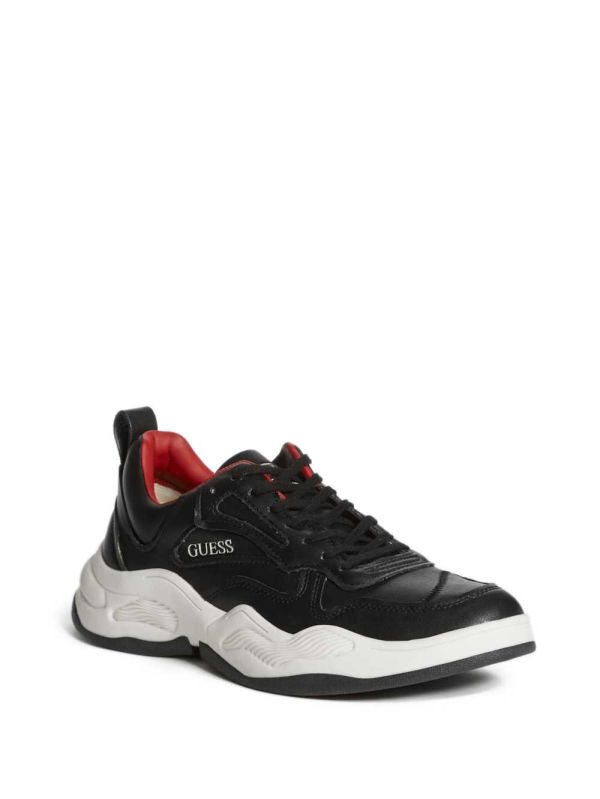 Black Men's Guess Bassano Dad Sneakers Australia Sale | 709HKFQUL