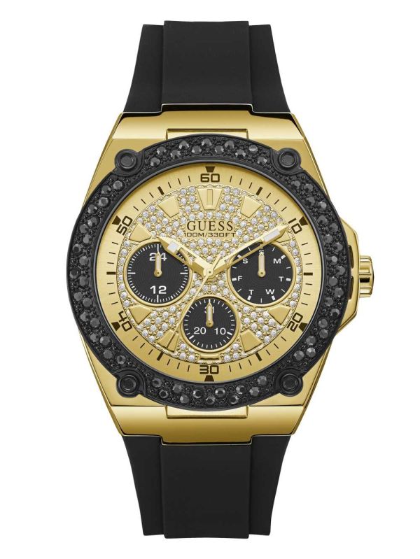 Black Men's Guess Black And Gold-Tone Multifunction Watches Australia Sale | 295ROSHGP