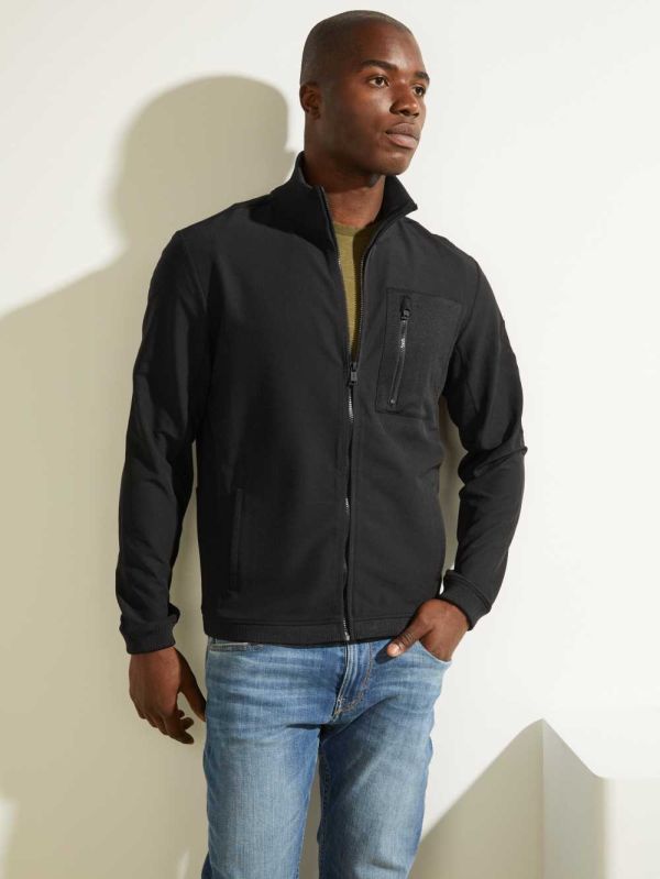 Black Men's Guess Explorer Zip-Up Jackets Australia Sale | 276RKXAGS