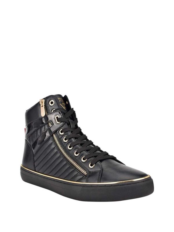 Black Men's Guess Million High-Top Sneakers Australia Sale | 930RKVCSU