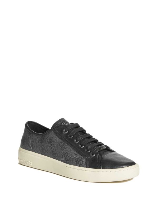 Black Men's Guess Verona Logo Low-Top Sneakers Australia Sale | 476FAULWX