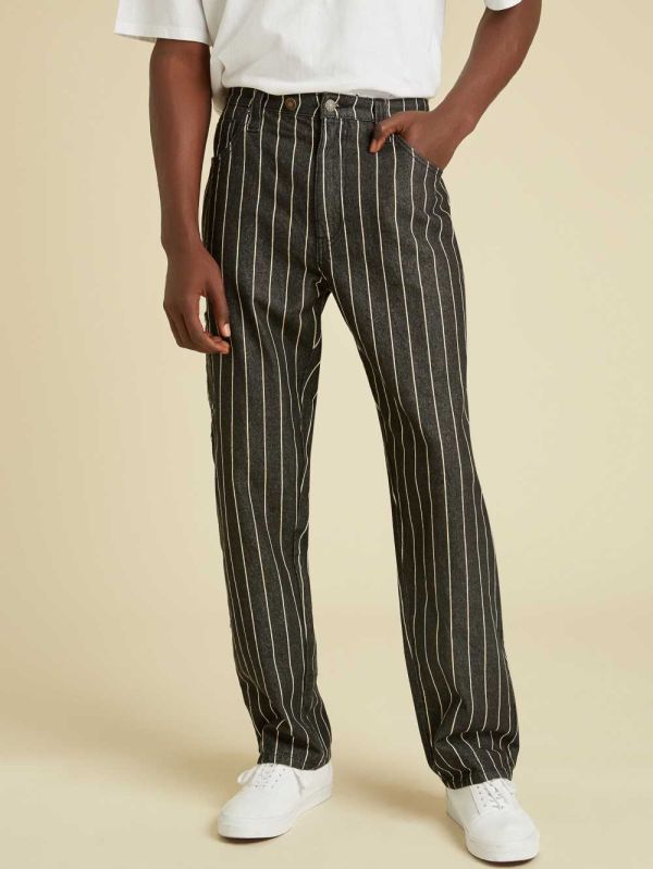 Black Wash Men's Guess Originals Pinstripe Carpenter Jeans Australia Sale | 810YMGKUT