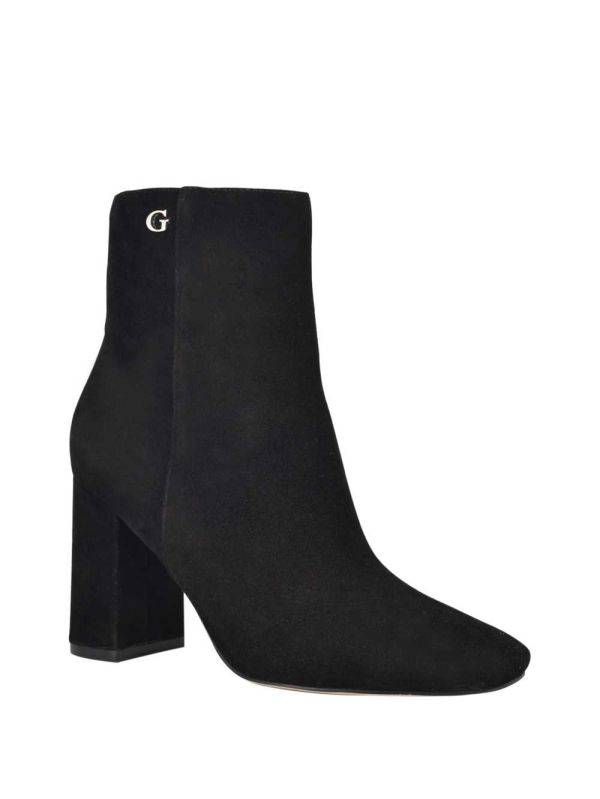 Black Women's Guess Adelia Faux-Suede Ankle Booties Australia Sale | 208RTMLGB