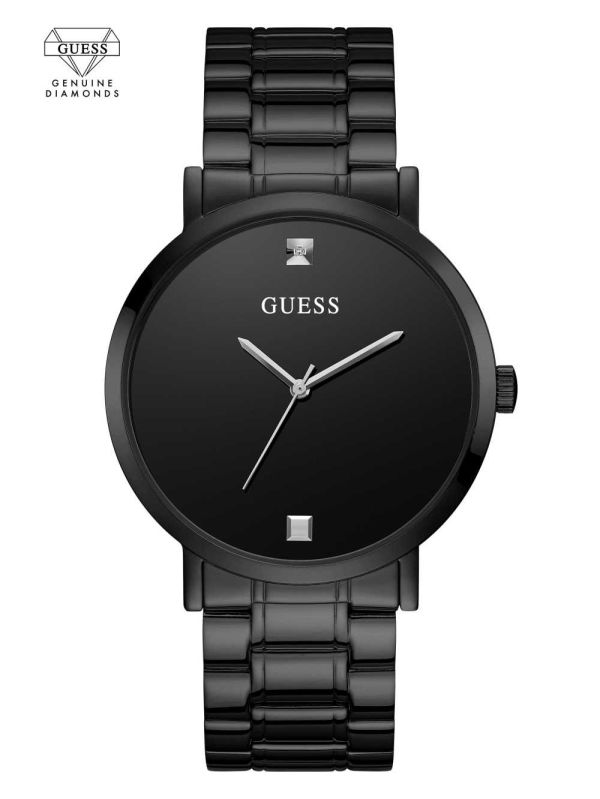 Black Women's Guess Black Diamond Analog Watches Australia Sale | 861VRGYPU