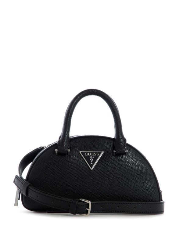 Black Women's Guess Cordelia Mini Dome Satchel Bags Australia Sale | 576FONGVH