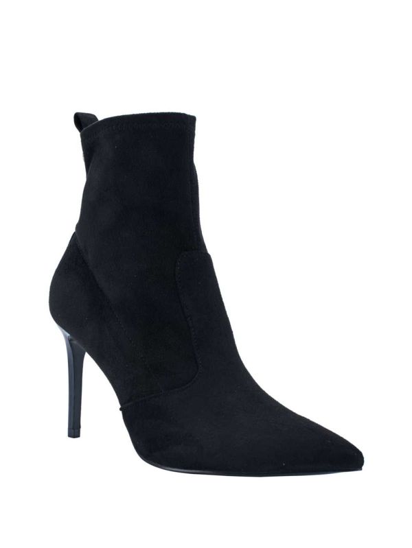 Black Women's Guess Dafina Faux-Suede Sock Booties Australia Sale | 803YTGPJC