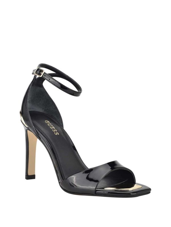 Black Women's Guess Divine Heeled Heels Sandals Australia Sale | 421UEYZAS