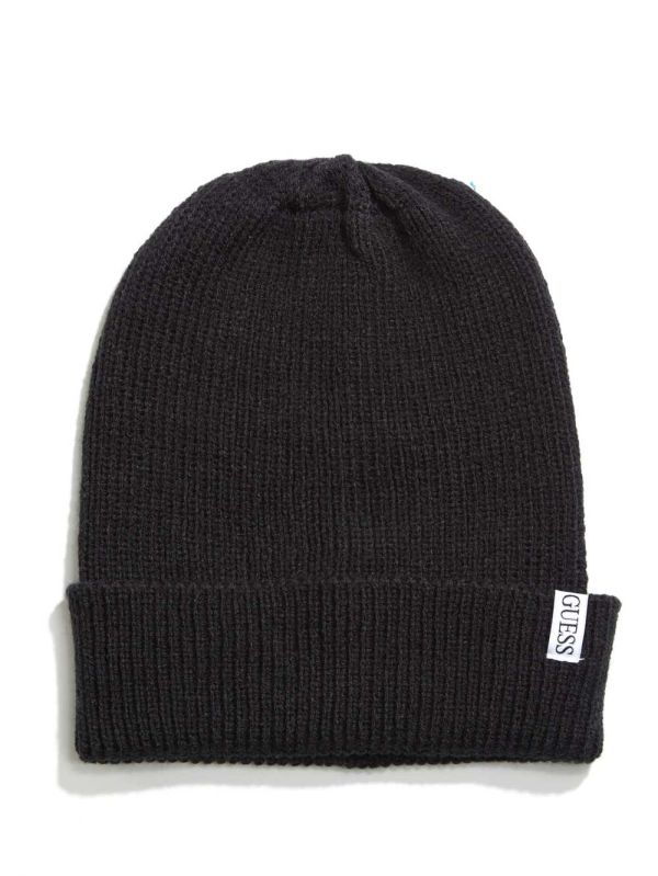 Black Women's Guess Elliot Patch Beanie Australia Sale | 625LRIXEO