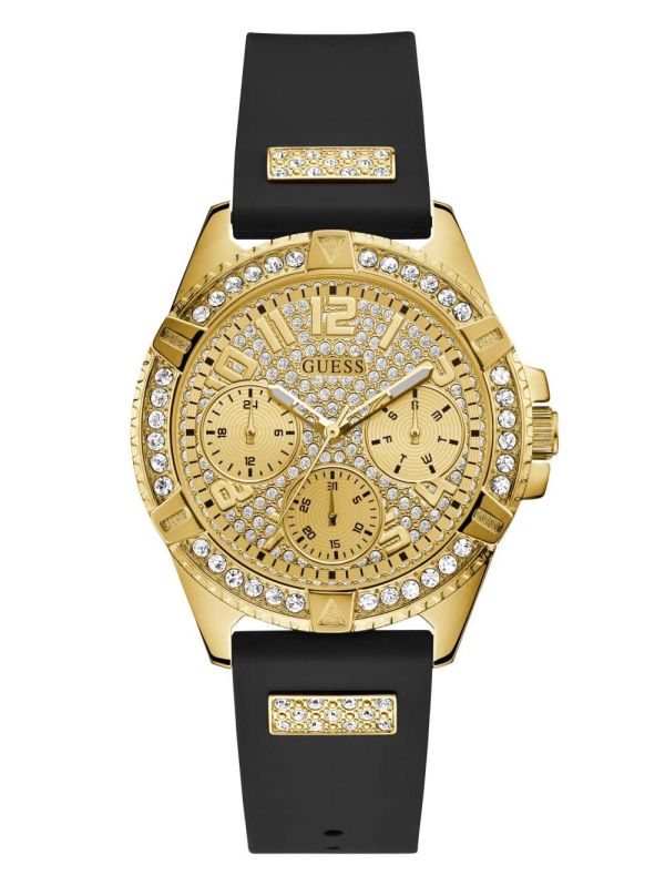 Black Women's Guess Gold-Tone And Black Multifunction Watches Australia Sale | 972SHPMXV