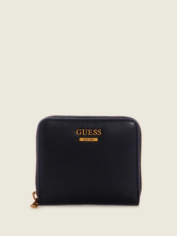 Black Women's Guess Hensely Small Zip-Around Wallets Australia Sale | 439ERDATY