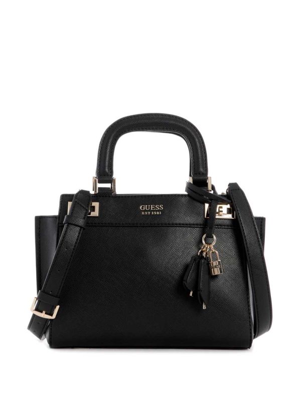 Black Women's Guess Katey Girlfriend Satchel Bags Australia Sale | 326XTPOWF