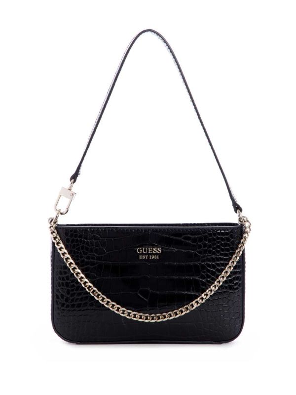 Black Women's Guess Katey Mini Shoulder Bags Australia Sale | 168MNQHJK