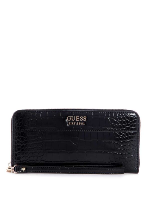 Black Women's Guess Katey Zip-Around Crossbody Bags Australia Sale | 076ZWRLUJ