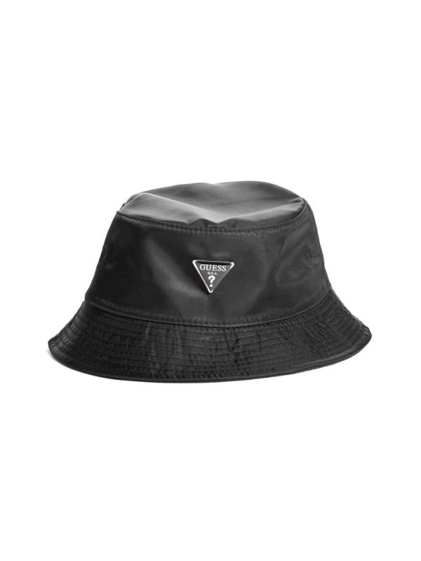 Black Women's Guess Logo Emblem Nylon Bucket Hats Australia Sale | 350THUBFV