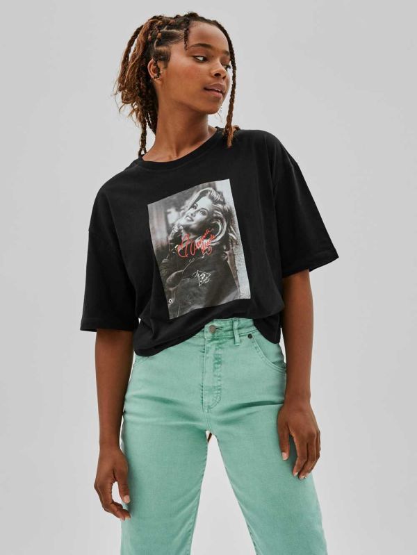 Black Women's Guess Originals x Anna Nicole Smith T-shirt Australia Sale | 376TFDOBR