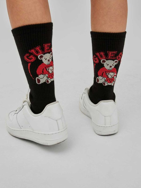 Black Women's Guess Originals x Bear Socks Australia Sale | 906MPXZCO