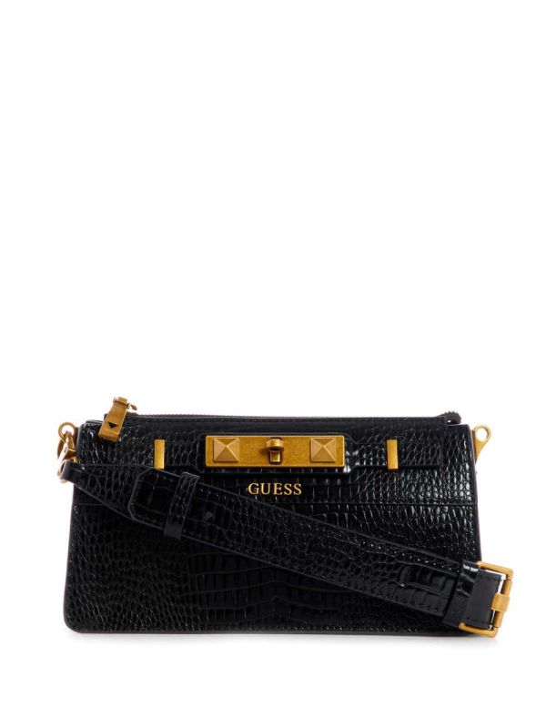 Black Women's Guess Raffie Mini Crossbody Bags Australia Sale | 061JMUXHD