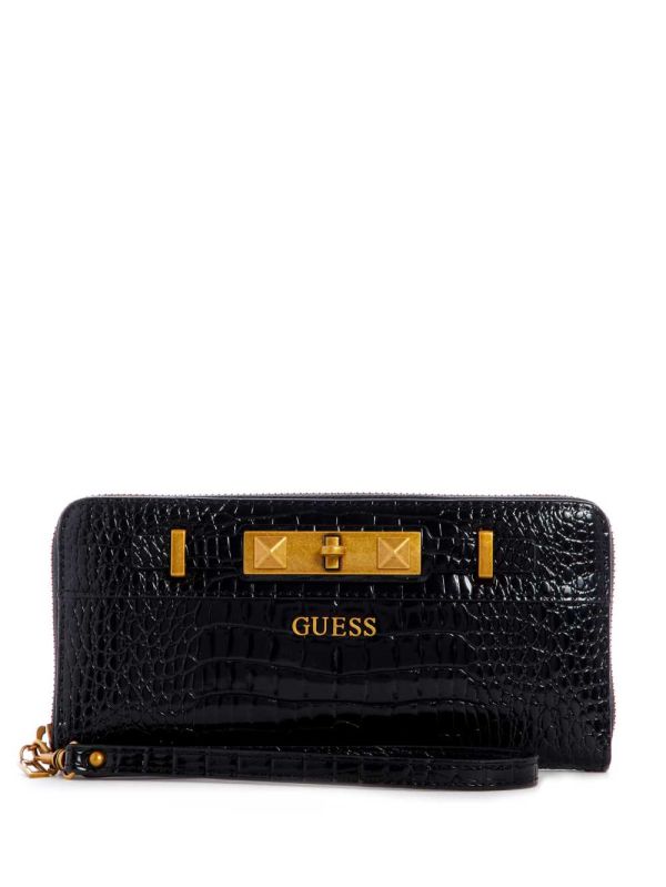 Black Women's Guess Raffie Zip-Around Crossbody Bags Australia Sale | 519HPKVEX