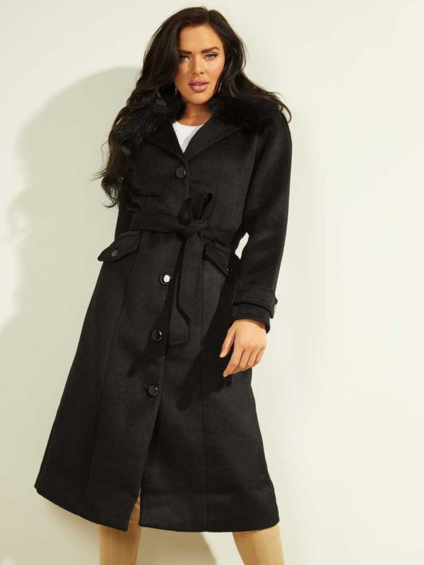 Black Women's Guess Ruby Coats Australia Sale | 609AIVXHG