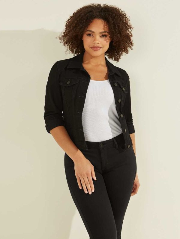 Black Women's Guess Sexy Trucker Jackets Australia Sale | 201WANZKE