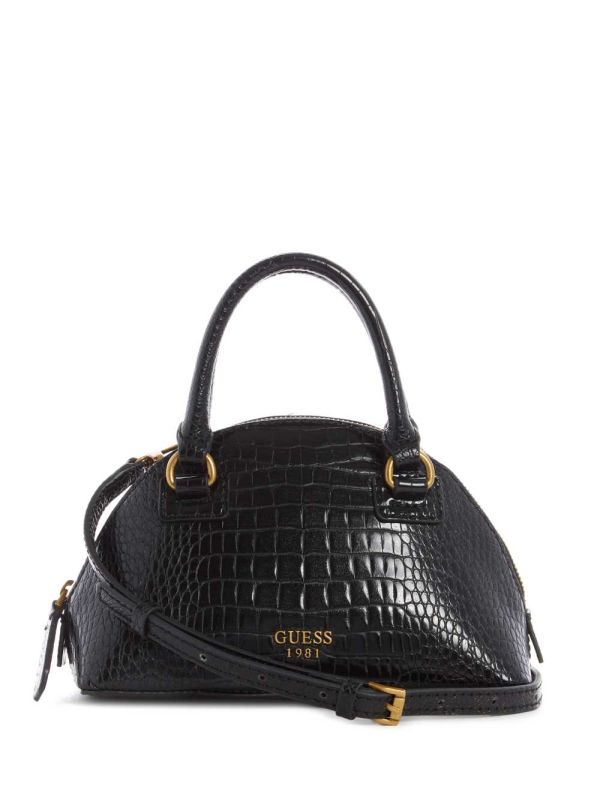 Black Women's Guess Shilah Small Dome Crossbody Bags Australia Sale | 713BLKPON