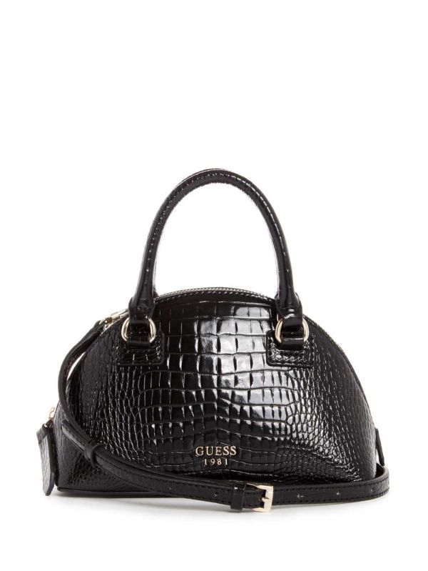 Black Women's Guess Shilah Small Dome Crossbody Bags Australia Sale | 810XWKAGB