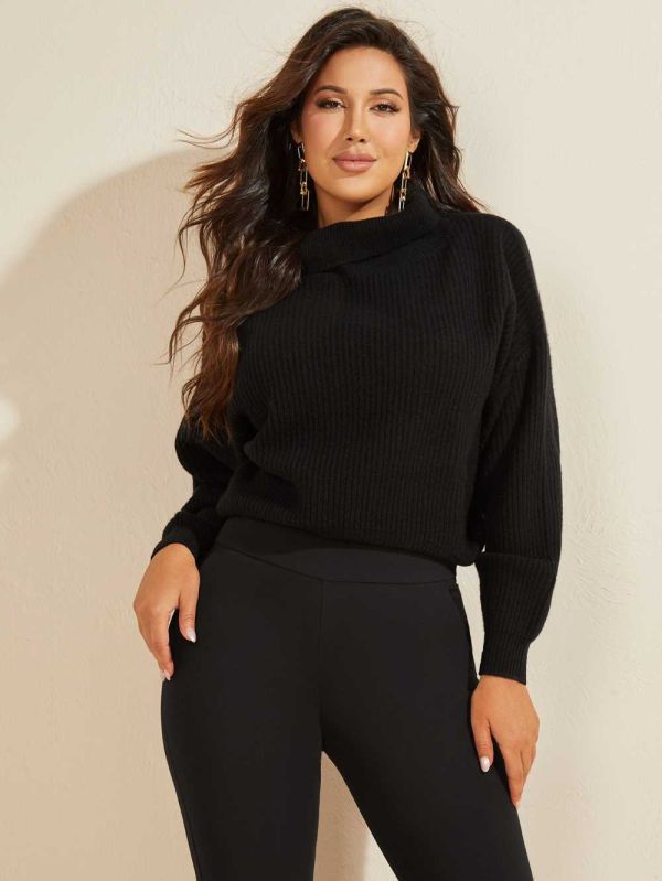 Black Women's Guess Snuggle Up Cashmere Sweaters Australia Sale | 037HVADOT