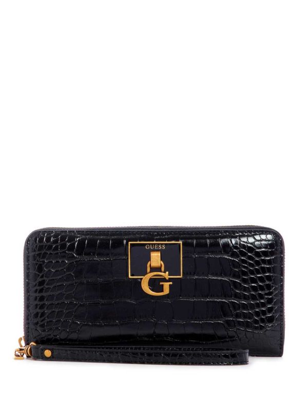 Black Women's Guess Stephi Large Zip Around Crossbody Bags Australia Sale | 570LTNXQA