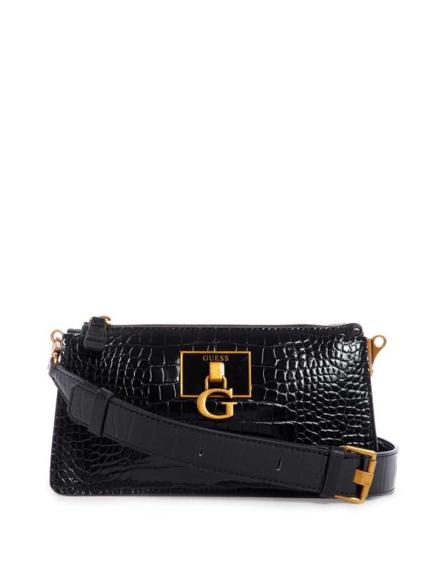 Black Women's Guess Stephi Mini Crossbody Bags Australia Sale | 086RUVIYK