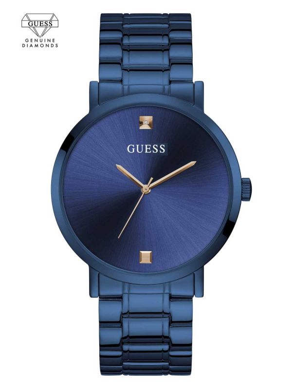 Blue Men's Guess Blue Diamond Analog Watches Australia Sale | 758UAFZJP