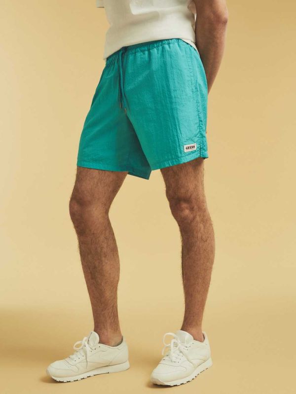 Blue Men's Guess Originals Kit Nylon Shorts Australia Sale | 915SXNHWE