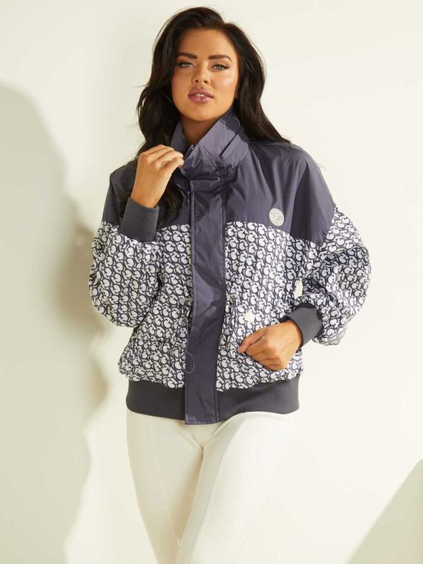 Blue White Women's Guess Clare Windbreaker Australia Sale | 479PKHWIG