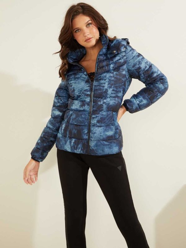 Blue Women's Guess OTTAVIA PUFFER Jackets Australia Sale | 241MDWRCX