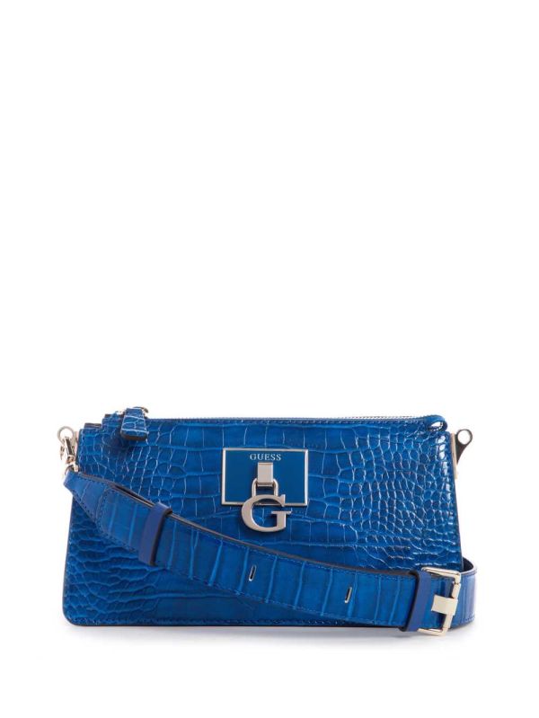 Blue Women's Guess Stephi Mini Zip Crossbody Bags Australia Sale | 840YRVNBK