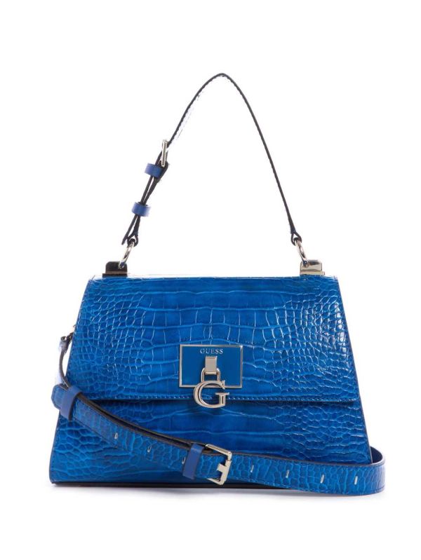 Blue Women's Guess Stephi Top-Handle Flap Crossbody Bags Australia Sale | 745EWUNFB