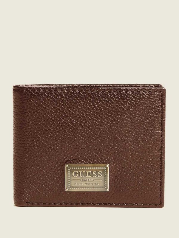 Brown Men's Guess Bishop Bifold Wallets Australia Sale | 402TNYGIB