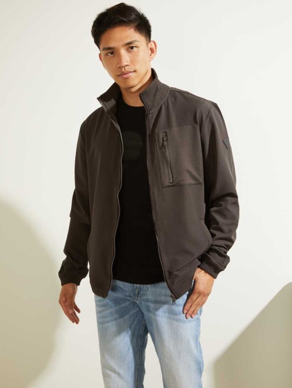 Brown Men's Guess Explorer Zip-Up Jackets Australia Sale | 426TYIMAF