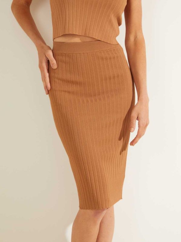 Brown Women's Guess Agnes Skirts Australia Sale | 501TYZNCV