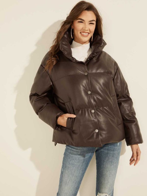 Brown Women's Guess Bice Oversized Jackets Australia Sale | 702ACDHQZ