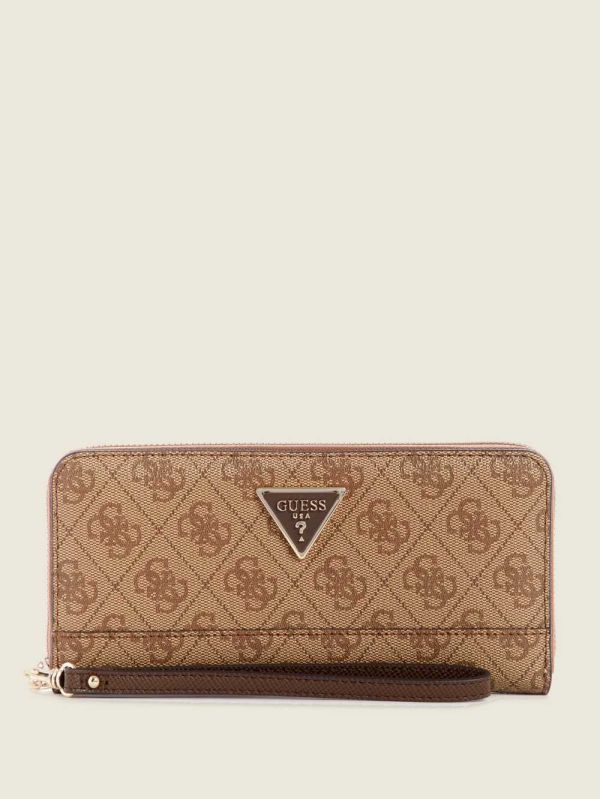 Brown Women's Guess Cordelia Logo Large Zip-Around Wallets Australia Sale | 564FZWCNE