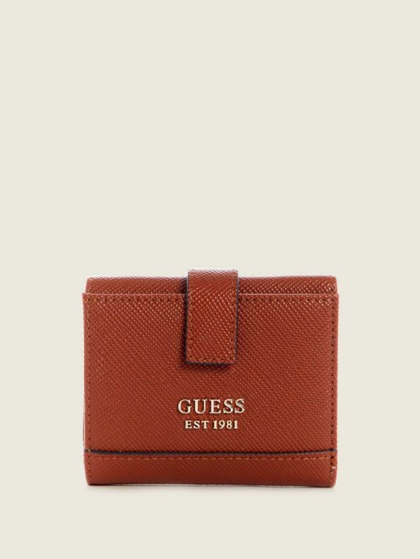 Brown Women's Guess Cordelia Petite Trifold Wallets Australia Sale | 043MQEZLG