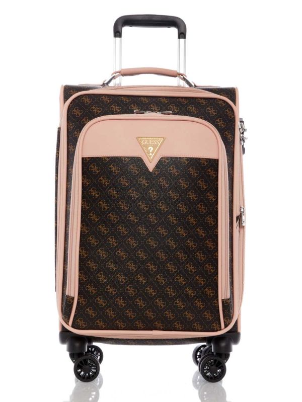 Brown Women's Guess Olson 20" Spinner Suitcase Luggage Australia Sale | 096TMREKJ