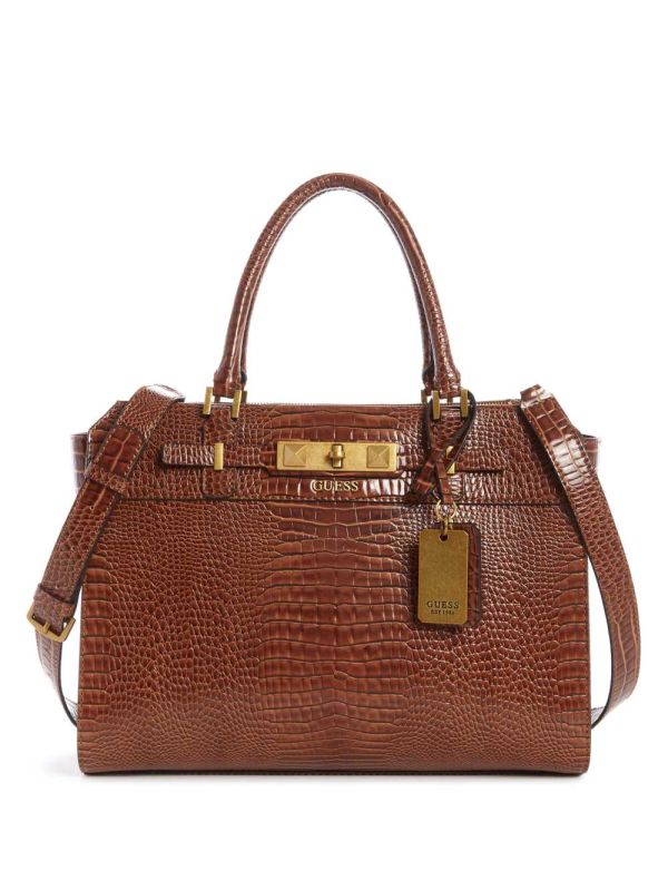 Brown Women's Guess Raffie Carryall Crossbody Bags Australia Sale | 543EVPQTG