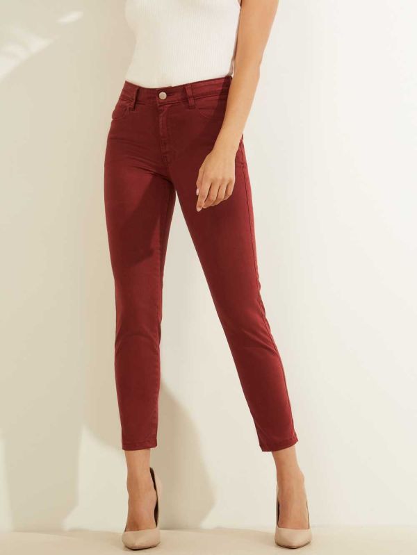 Burgundy Women's Guess Pastel Sexy Curve Skinny Jeans Australia Sale | 374DPQTLG