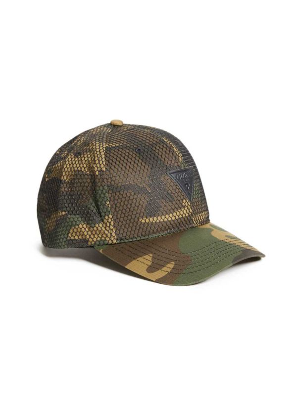 Camo Men's Guess Tyler Mesh Triangle Baseball Hats Australia Sale | 072SDGRQK