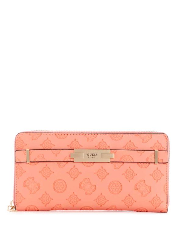 Coral Women's Guess Bea Check Organizer Wallets Australia Sale | 658OPYAXH