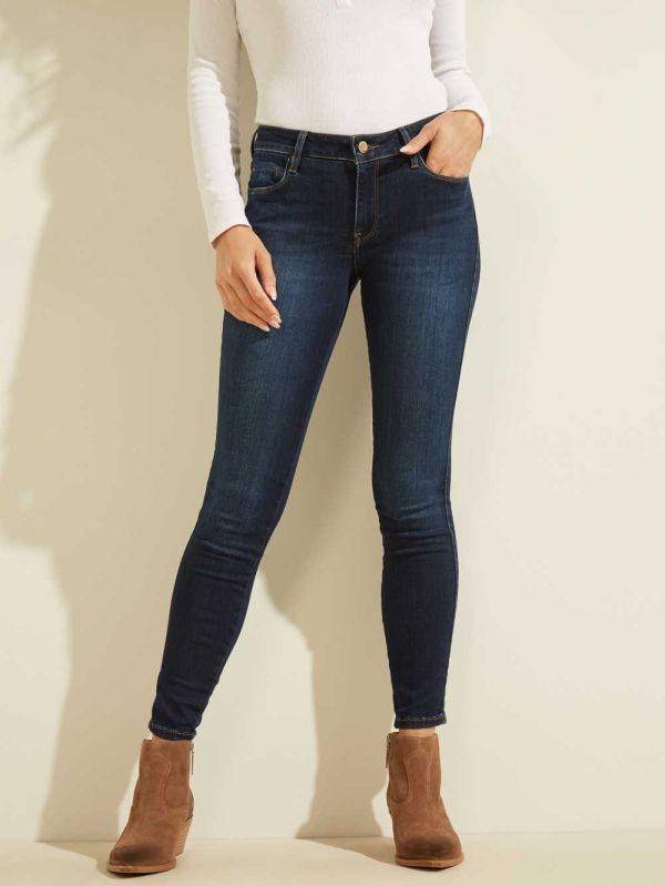 Dark Wash Women's Guess Sexy Curve Mid-Rise Jeans Australia Sale | 120VHNRAW