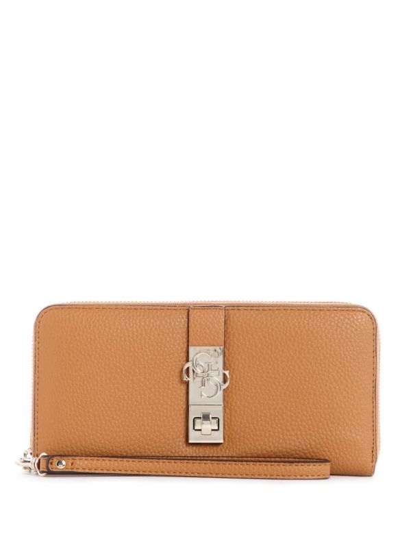 Dark Yellow Women's Guess Albury Large Zip-Around Wallets Australia Sale | 350MFUCSK